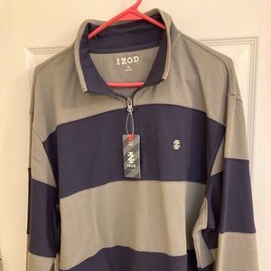 NWT IZOD  pullover with quarter neck zipper